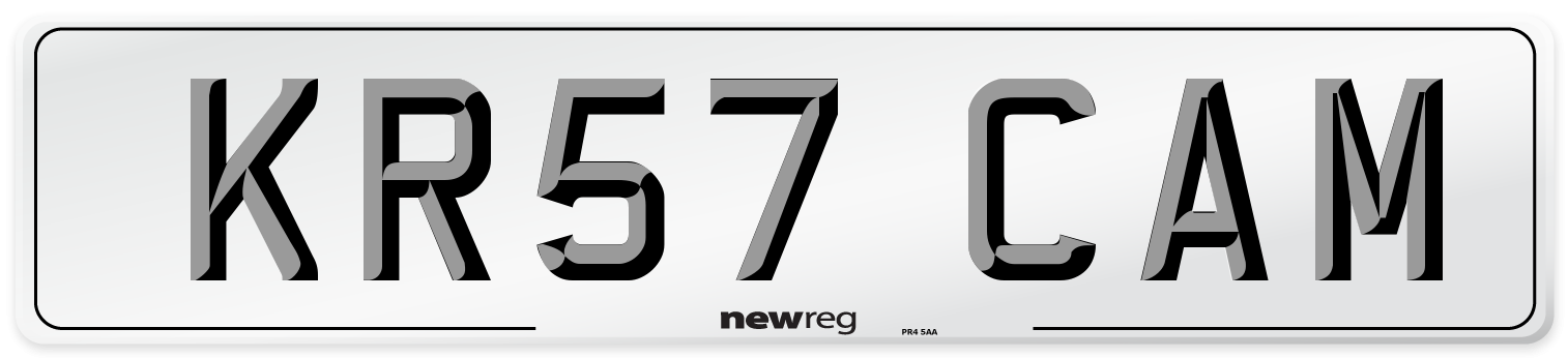 KR57 CAM Number Plate from New Reg